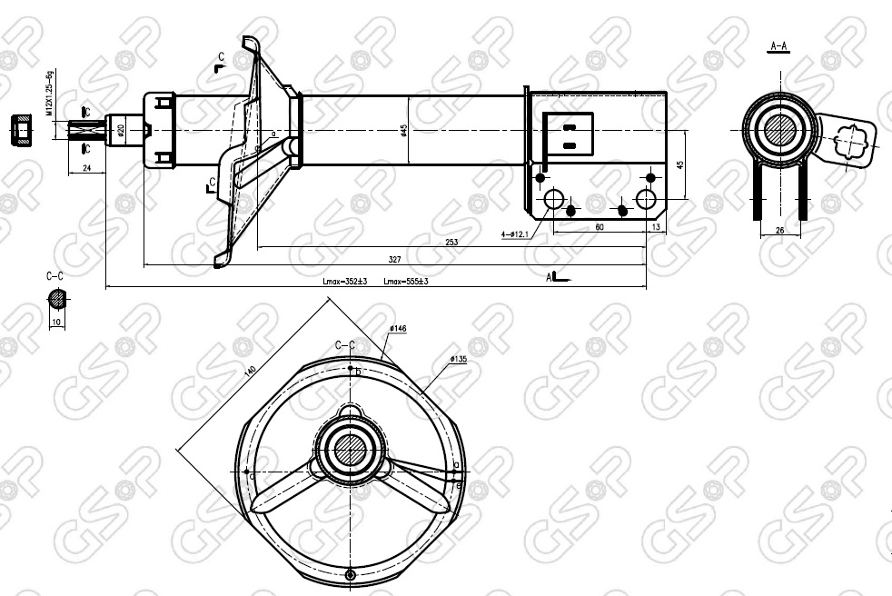 AMORTIGUADOR TRA DER DAIHATSU G200-G-MOVE 97 BREME