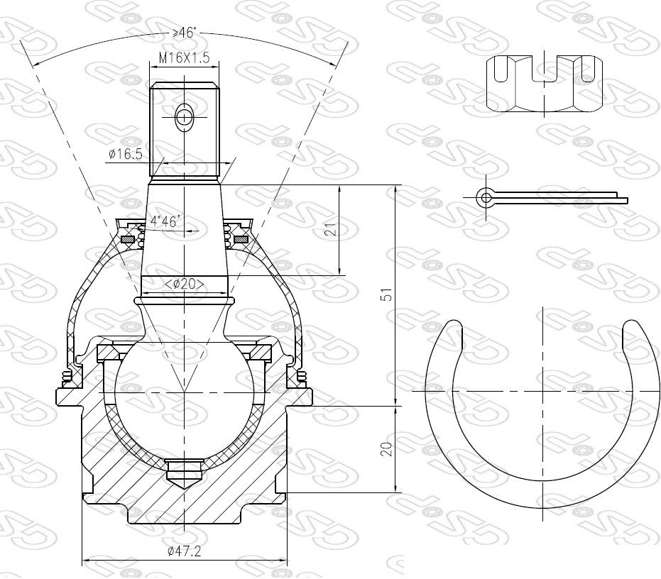 ROTULA INF TOYOTA HILUX VIGO 2004-2015 AYD