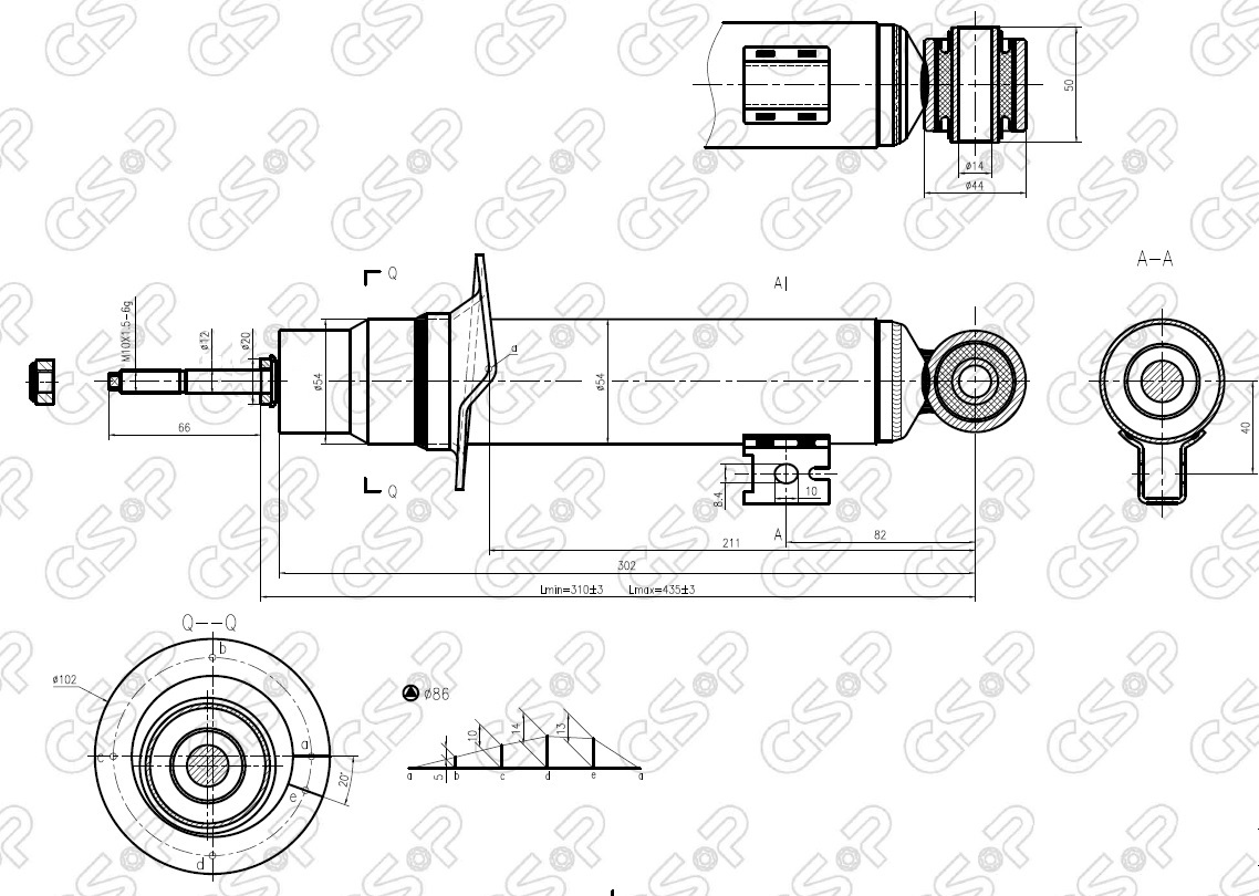 AMORTIGUADOR DEL MITSUBISHI L200 06 BREME