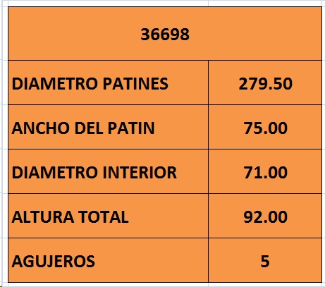 CAMPANA FRENO (279.50mm) TRA GM BLAZER-S10 98-08 D