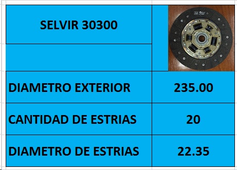 DISCO EMBR 235mm 20 EST HYUNDAI TUCSON 06 2WD VALE