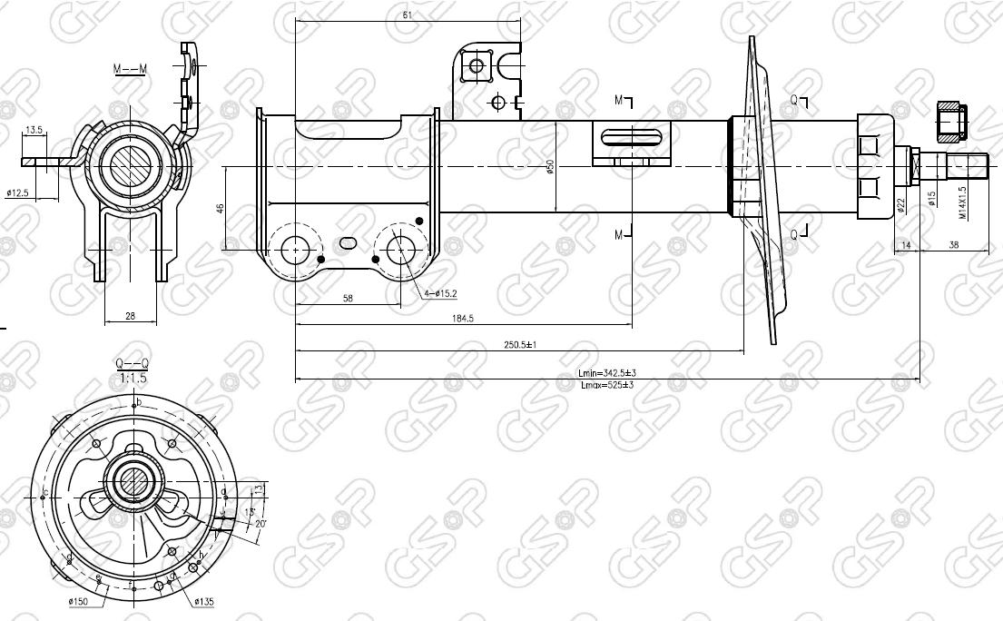 AMORTIGUADOR DEL DER TOYOTA COROLLA 03-07 BREME