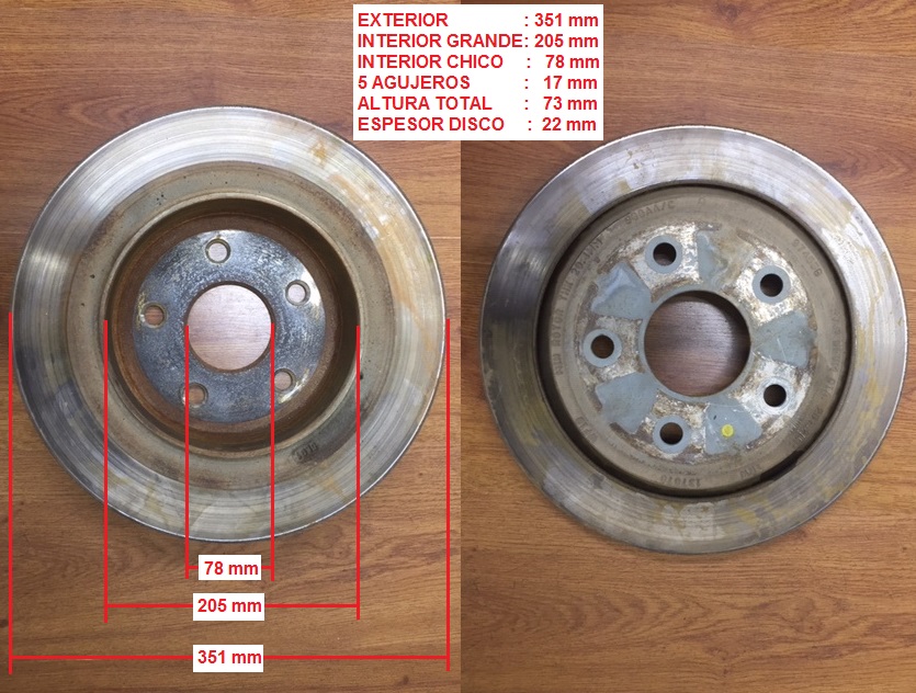 DISCO FRENO (351mm) TRA DODGE RAM 1500