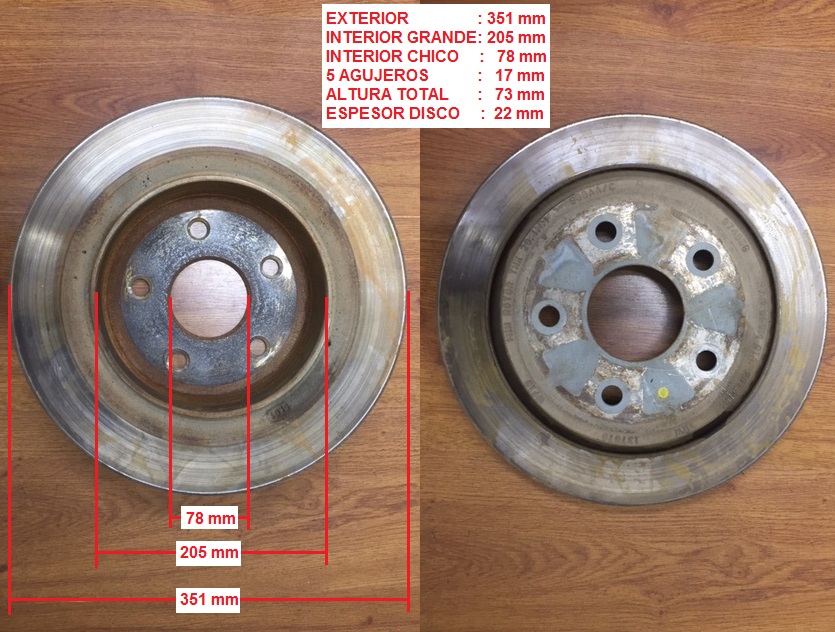 DISCO FRENO TRA DODGE RAM 1500 (351mm)