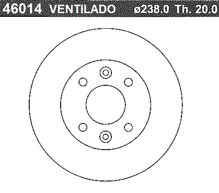 DISCO FRENO (238mm) DEL RENAULT