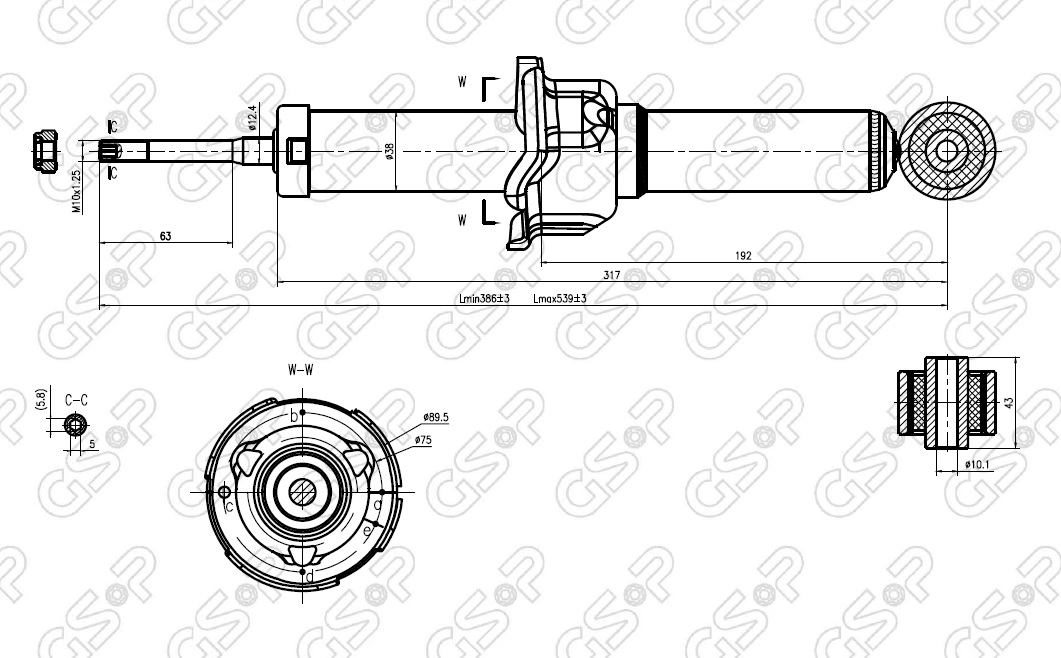 AMORTIGUADOR TRA HONDA CIVIC 92-95 BREME