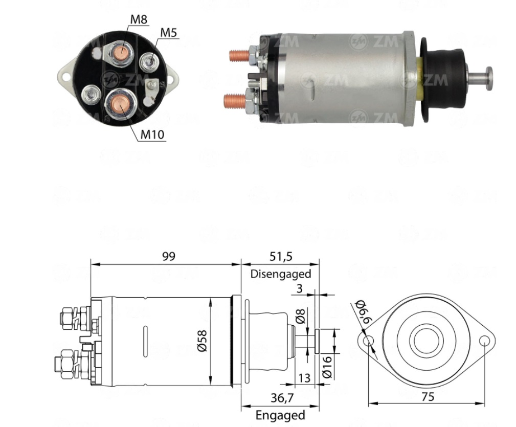 AUTOMATICO ARRAN. DELCO 12V 28MT MB/ CUMMINS ZM805