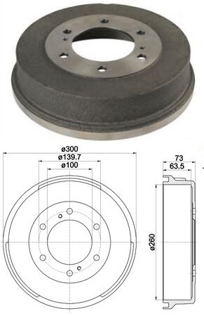 CAMPANA FRENO (260mm) TRA NISSAN D21 4 X 2 BREME