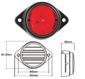 FAROL LATERAL UNIVERSAL LED CON BASE ROJO