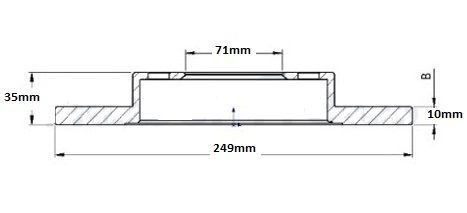 DISCO FRENO (249mm) TRA -PEUGEOT