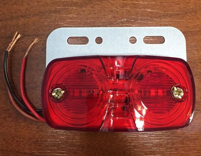 FAROL LATERAL ZORRA LED C/BASE ROJO RECTANGULAR