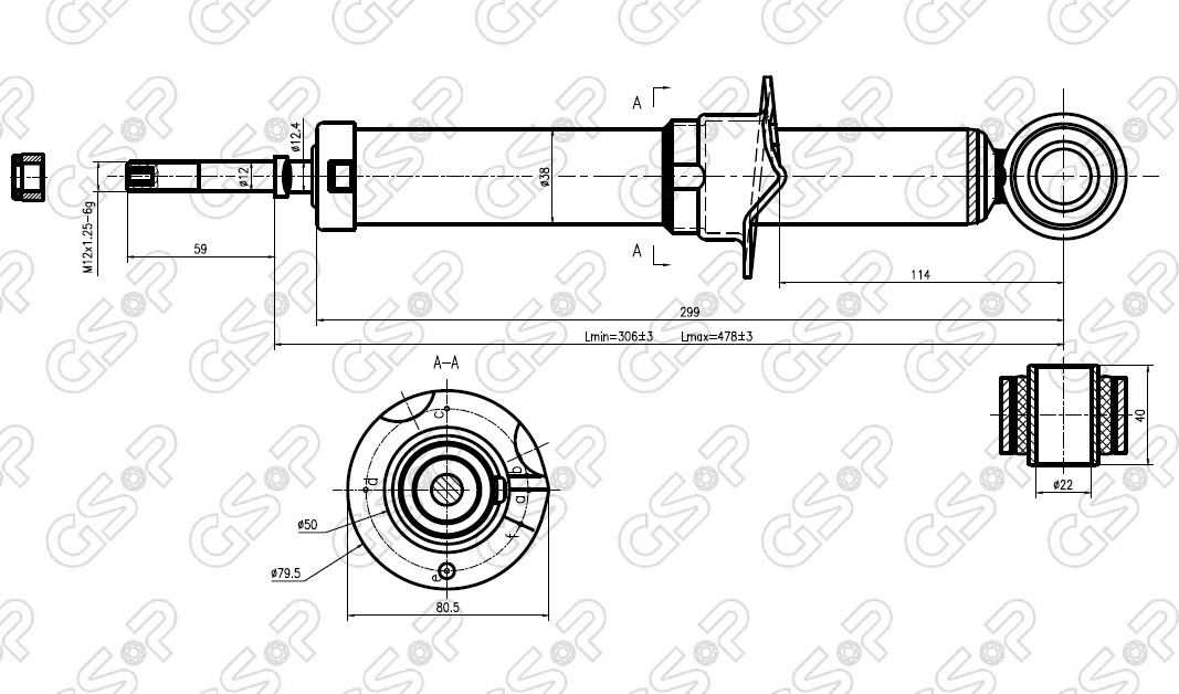 AMORTIGUADOR TRA COROLLA 03-07 BASE ESP 58mm BREME