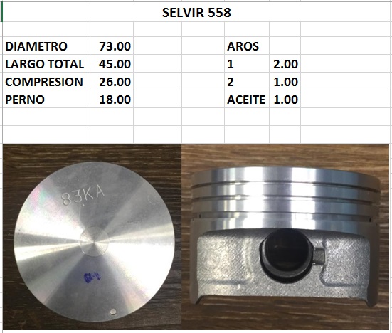 PISTONES SUZUKI SWIFT-DZIRE 1.2 (73mm) 4 CIL S/PER