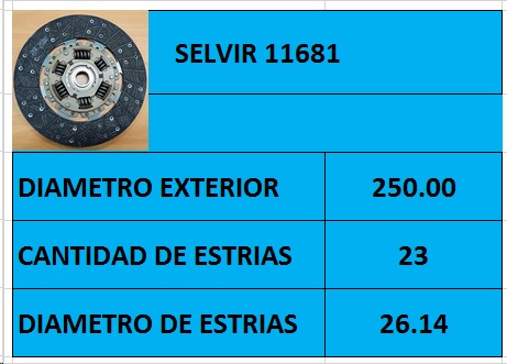 DISCO EMBR 250mm 23 EST MAZDA-MITSUBISHI VALEO