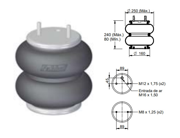 FUELLE AIRE SUSPENSION EJE INDUSTRIAL SILPA