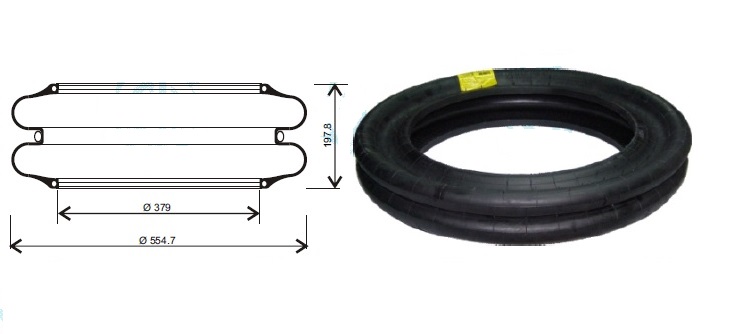 FUELLE AIRE 2 AROS 380MM ALT MAXIMA 220 DIA 555mm
