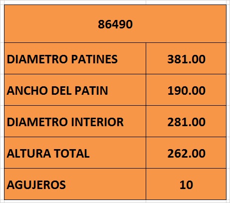CAMPANA FRENO 381mm 10 AGUJEROS DEL/TRA VW-FORD