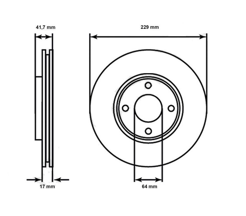 DISCO FRENO (229mm) DEL MITSUBISHI MIRAGE