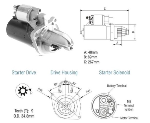 ARRANQUE 9D MB OM352-OM366 12V C/REDUCTOR