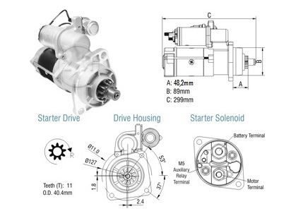 ARRANQUE 11D MB 24V CON MOTOR ELECTRICO