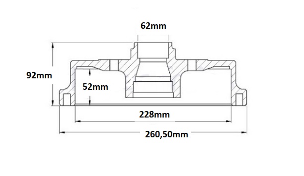 CAMPANA FRENO (228mm) TRA RENAULT DUSTER 11 C/MAZA