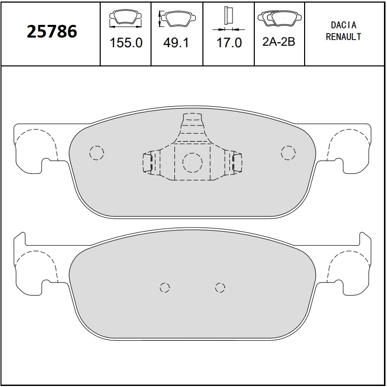 PASTILLAS DEL RENAULT CLIO IV-LOGAN BREMSI (155MM)