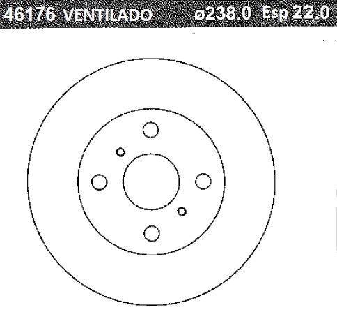DISCO FRENO (238mm) DEL TOYOTA COROLLA 93-96 BREME