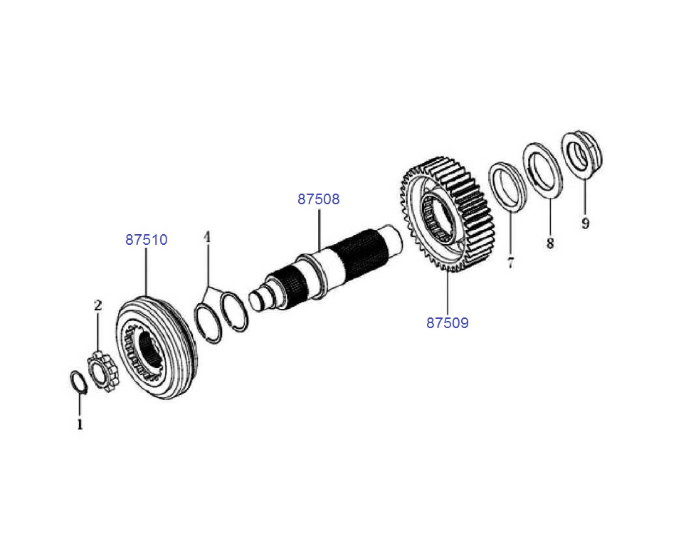 EJE PRINCIPAL CAJA AUXILIAR FOTON 210-245