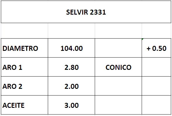 AROS 104.0mm HYUNDAI HD65-78 0.50 (3mm) (J)