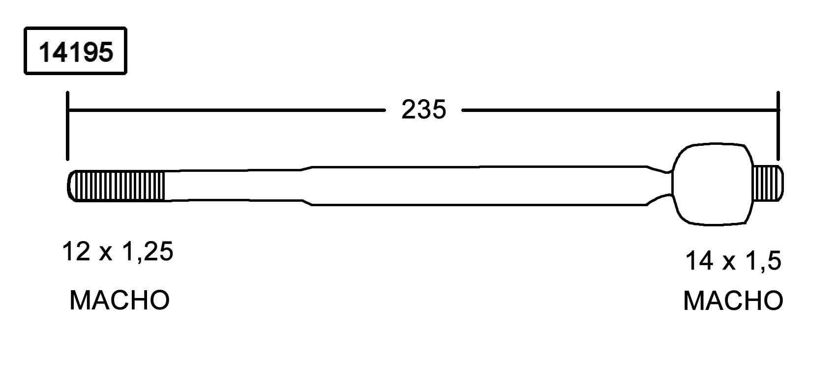 RACK END SUBARU J10-12 89 GSP